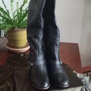 NWOT BLACK LEATHER "CHINESE LAUNDRY" TALL BOOTS  US 9.5/EUR/40.5